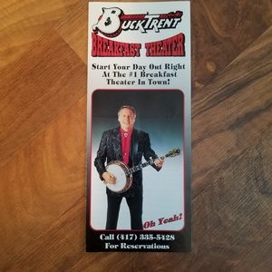 Buck Trent Breakfast theater Branson Missouri 1994 Brocure pamphlet Flyer Tub15
